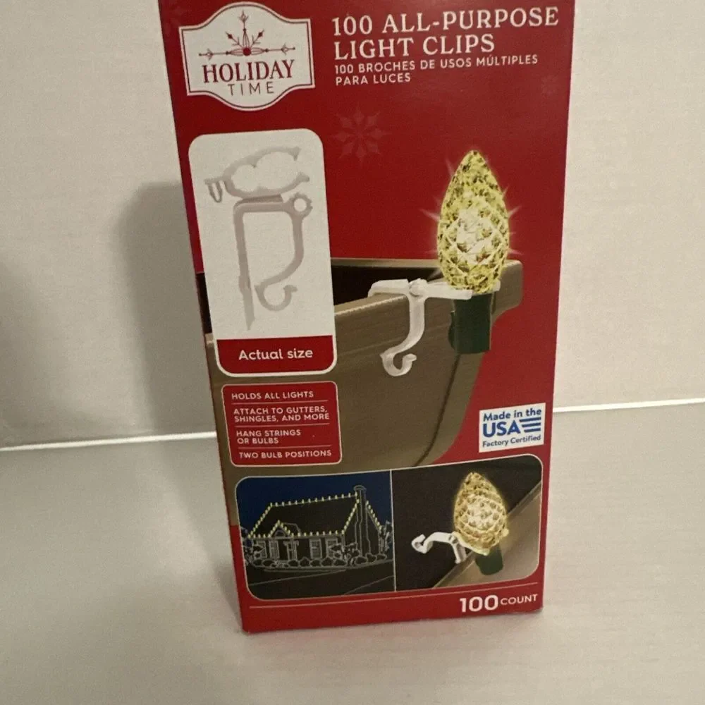 Holiday Time All-Purpose Light Clips, 100 Count‎